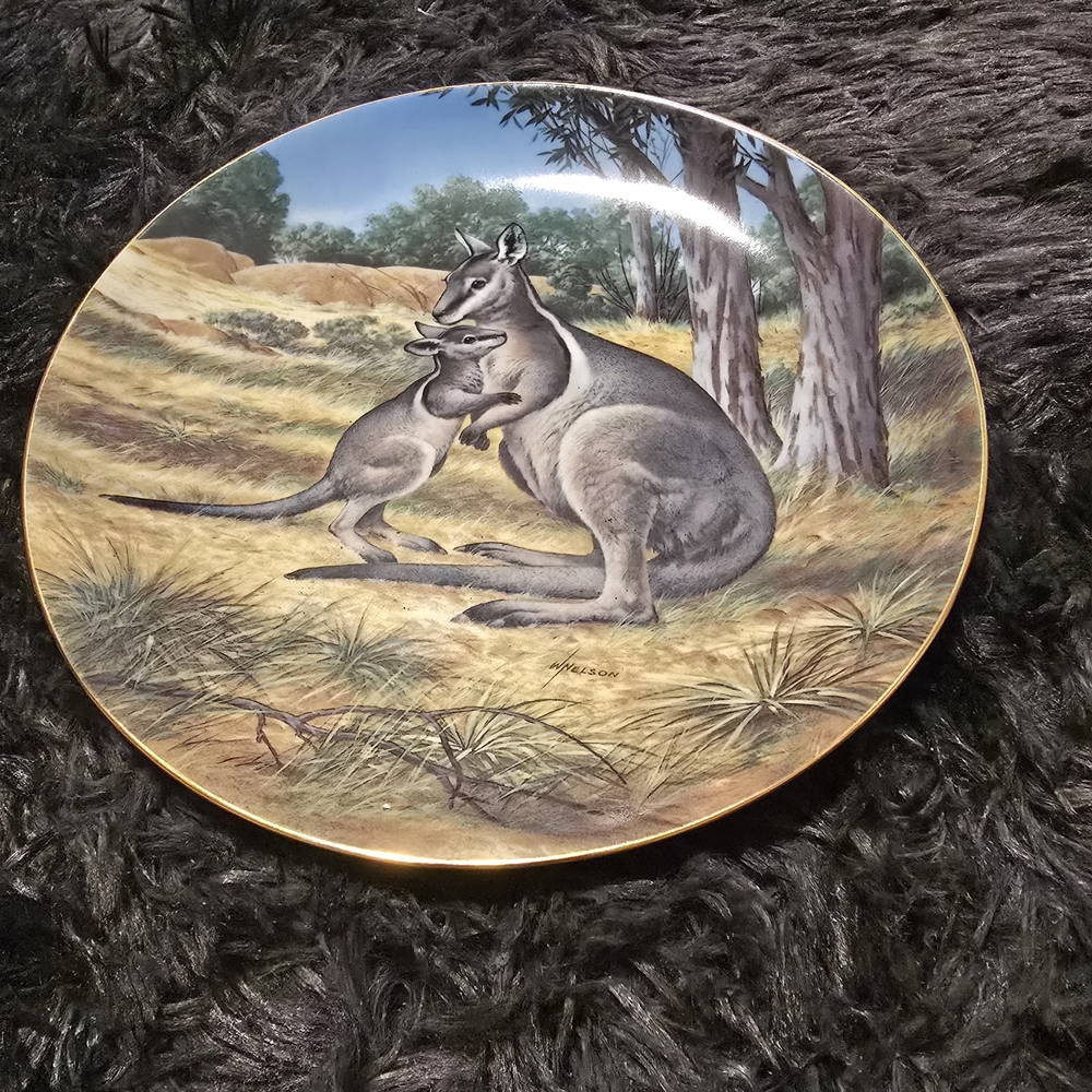 1990 THE BRIDLED WALLABY Plate Will Nelson LAST OF THEIR KIND:Endangered Species